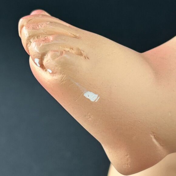 VTG Baby Jesus Nativity Chalk Ware Glass Eyes Real Eyelashes 14"L x 5.5"H x 7"W - Picture 7 of 14